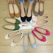 Women's Flat Shoes Suede Bowknot Slip-On Ballet Flats All-Season Solid Color