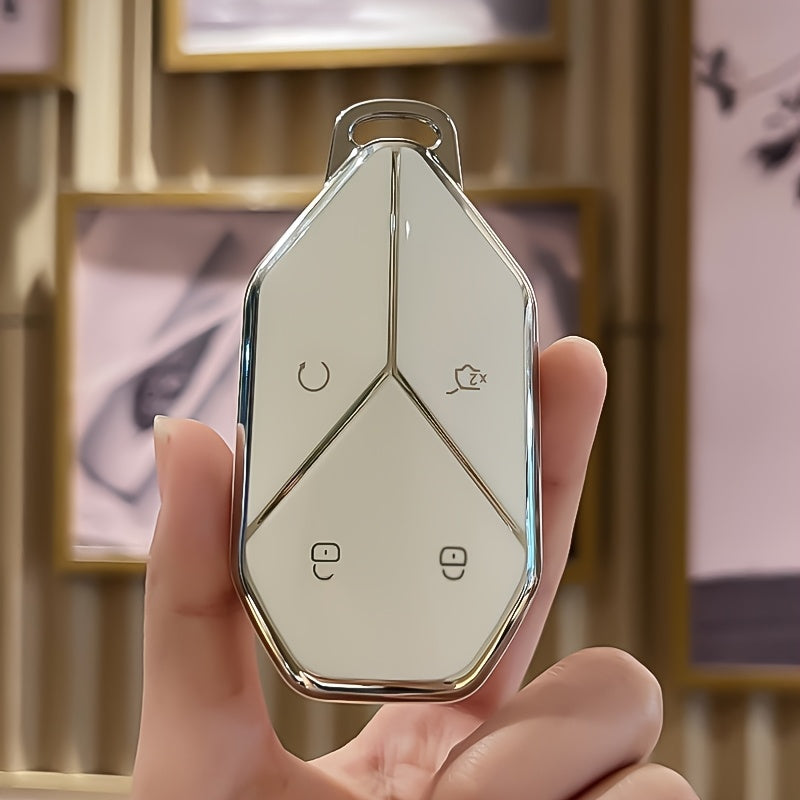 Universal Car Key Holder Leather Keychain for SUV and Sedan Black