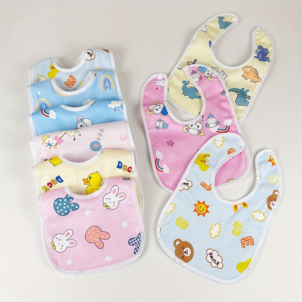 10-штук детских слюнявчиков водонепроницаемых кристальных бархатов с изображениями животных и космоса для чистого кормления