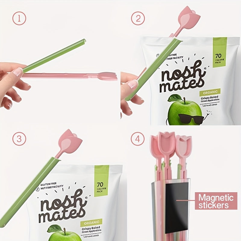 5 ta Lala shaklidagi oziq-ovqat sumkasi kliplari to'plami va saqlash qutisi - Oziq-ovqatlarni yangi va namdan himoyalangan holda saqlang.