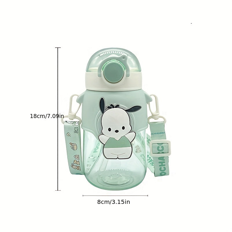 Portable Kuromi Water Bottle 690ml Plastic Straw Cup for Kids