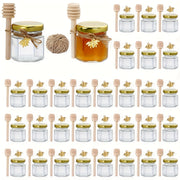 Hexagonal Glass Jar with Gold Lid and Wooden Bucket for Food Storage and Events