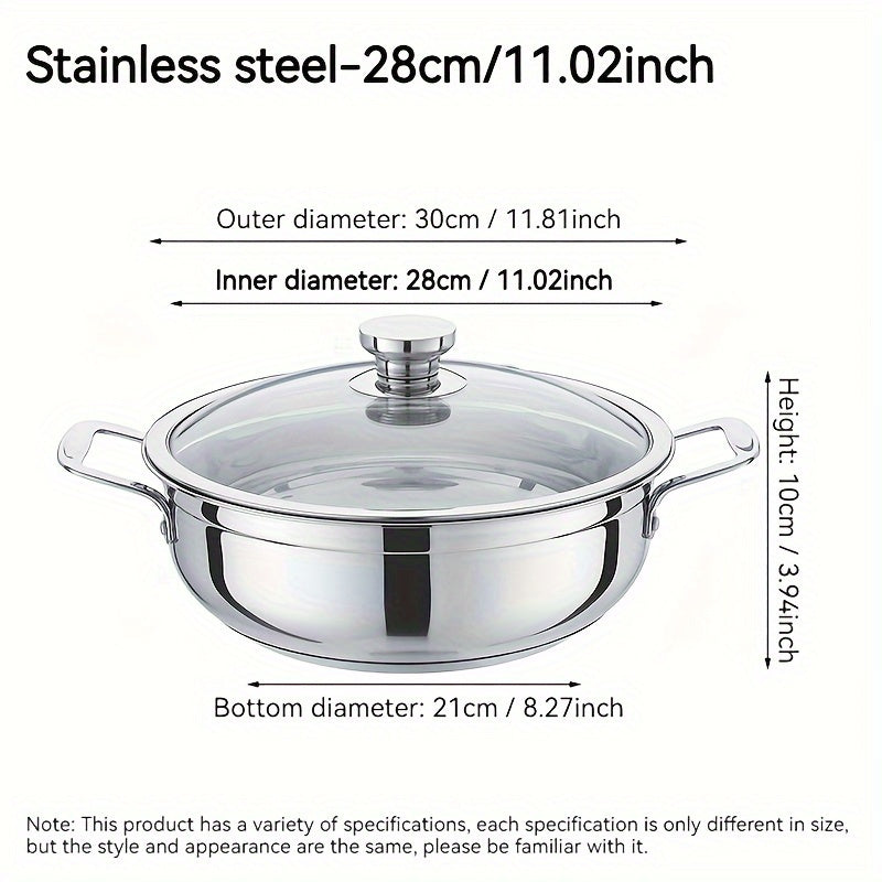 Olla de sopa de acero inoxidable 304 con construcción gruesa y base de ahorro de energía