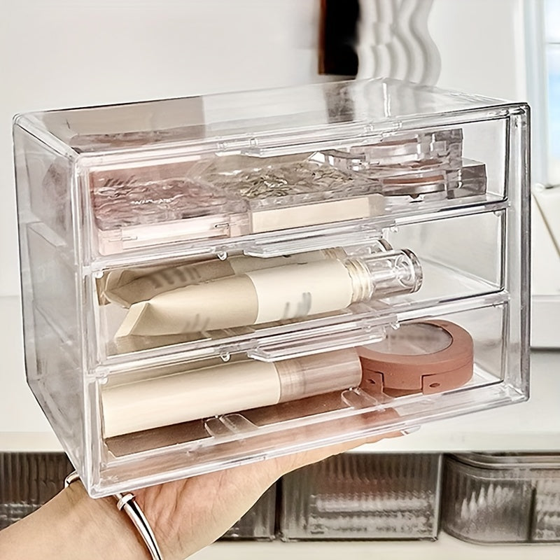 Acrylic Desktop Drawer Storage Box with 3/5/7 Compartments for Jewelry Organization