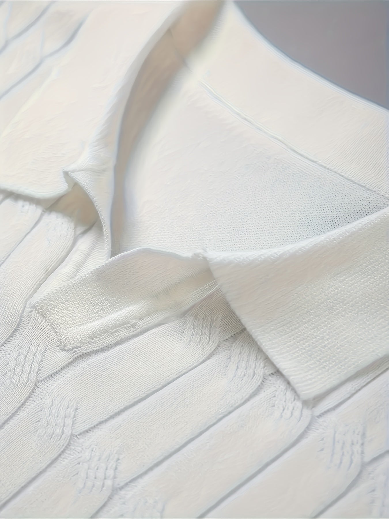 Мужской вязаный гольф-свитер с коротким рукавом, геометрический принт, весна, осень, повседневный