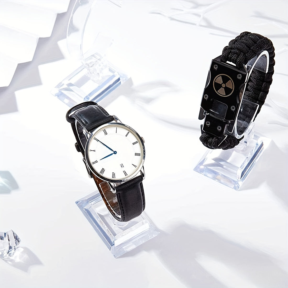 Набор из 10 прозрачных пластиковых подставок для часов и украшений в форме буквы C