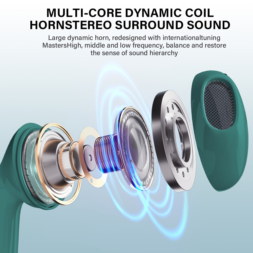 Беспроводные внутриканальные наушники H6 с управлением громкостью, длительным временем работы от батареи, стабильным соединением, комфортной и надежной посадкой, большим динамическим рупором, эргономичным дизайном для спорта, качеством HD для звонков.