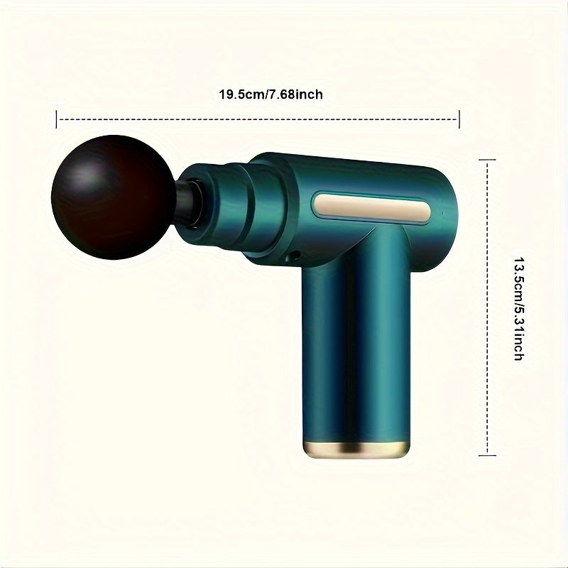 Electric Massage Gun with 4 Replaceable Heads Portable Handheld Muscle Massager Ultra-Silent Brushless Motor