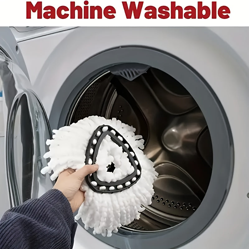 Cabezal de mopa de microfibra con pivote en forma de triángulo para limpieza de cocina y hogar, absorbente y lavable