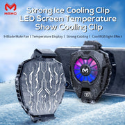 Mobile Phone Cooling Fan Clip with LED Display and Silent 7500 RPM Fan