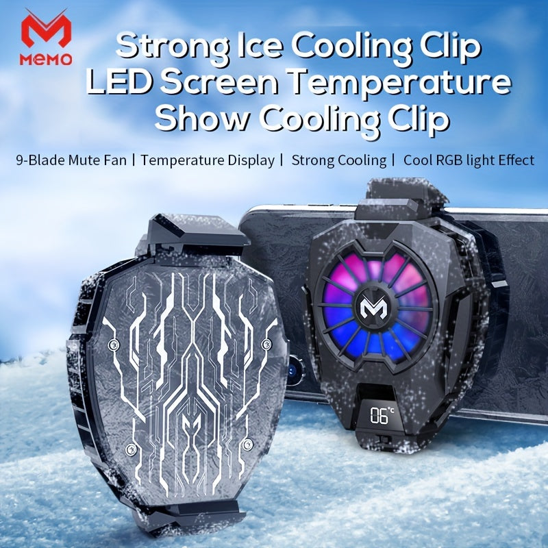 Mobile Phone Cooling Fan Clip with LED Display and Silent 7500 RPM Fan