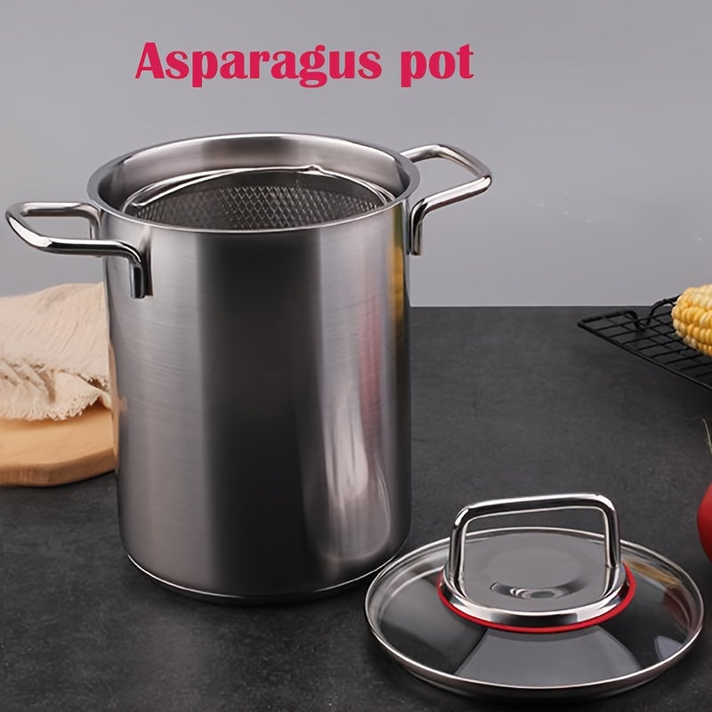Stainless Steel Cookware Set with Soup, Fryer, Stew Pots and Basket for Home and Restaurant