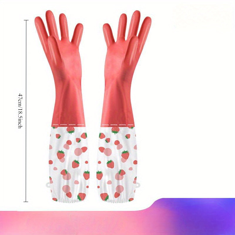 Guantes de hogar de felpa de invierno impermeables de PVC antideslizantes duraderos para limpieza de cocina