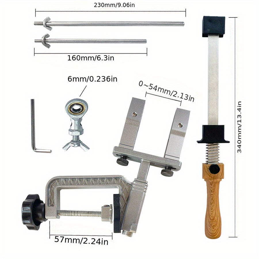 Keski qattiqlash uchun sozlanadigan burchakli ko'p bosqichli maydalash va silliqlash to'plami bilan pichoqni shimgich qilish tizimi