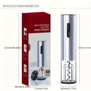 USB bilan qayta to'ldiriladigan qorqoq va 5-in-1 vino aksessuarlar to'plami bilan elektr shisha ochgich to'plami