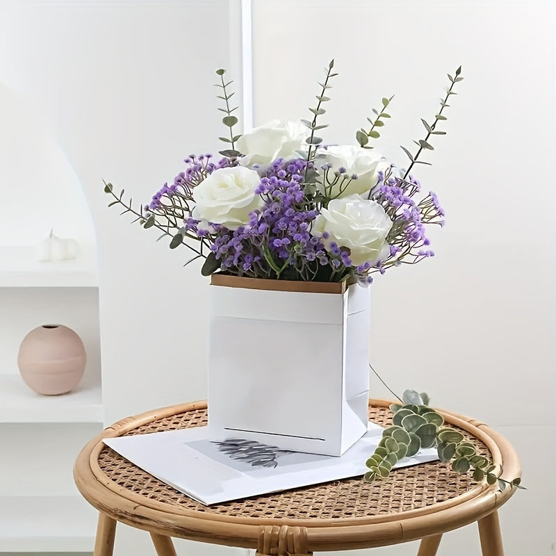 15/25/30pcs Artificial Baby's Breath Flowers Fake Purple Dried Bouquet for Wedding Bridal Shower Decor