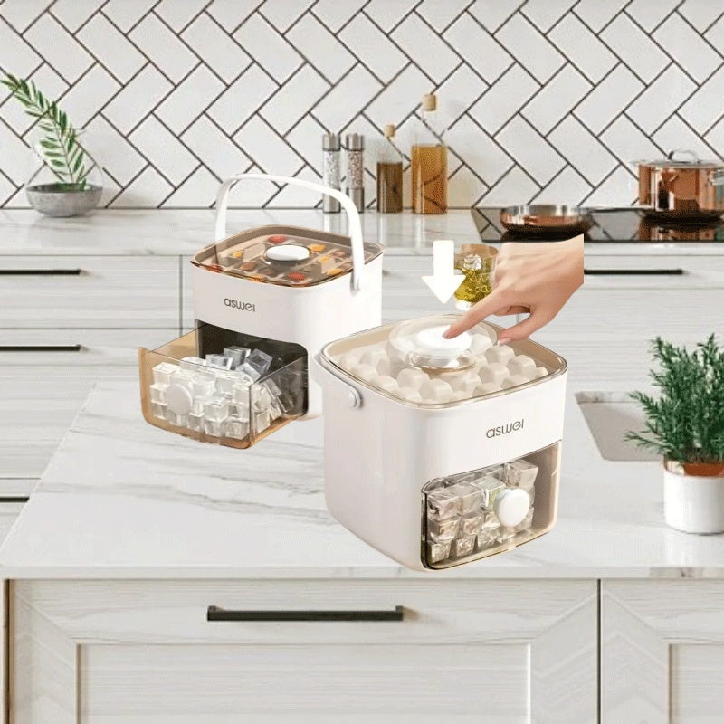 Compact 48-Count Ice Maker Double Layer Food Grade Space-Saving for Home Office Outdoor