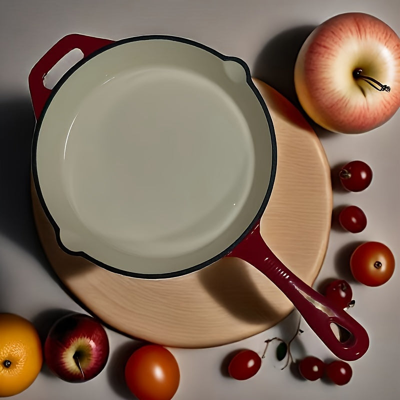 Cast Iron Skillet with Enamel Non-Stick Coating Oven Safe Induction Compatible 10 Inch