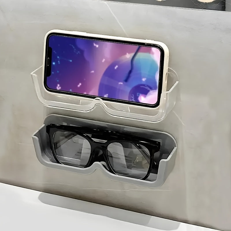 Silliq Oq Devorga O'rnatiladigan Ko'zoynak Saqlash Racki - Ko'zoynak va Aksessuarlar uchun Zamonaviy Ko'rsatish Raf, Oson O'rnatish, Uy yoki Savdo Joylari uchun Mukammal