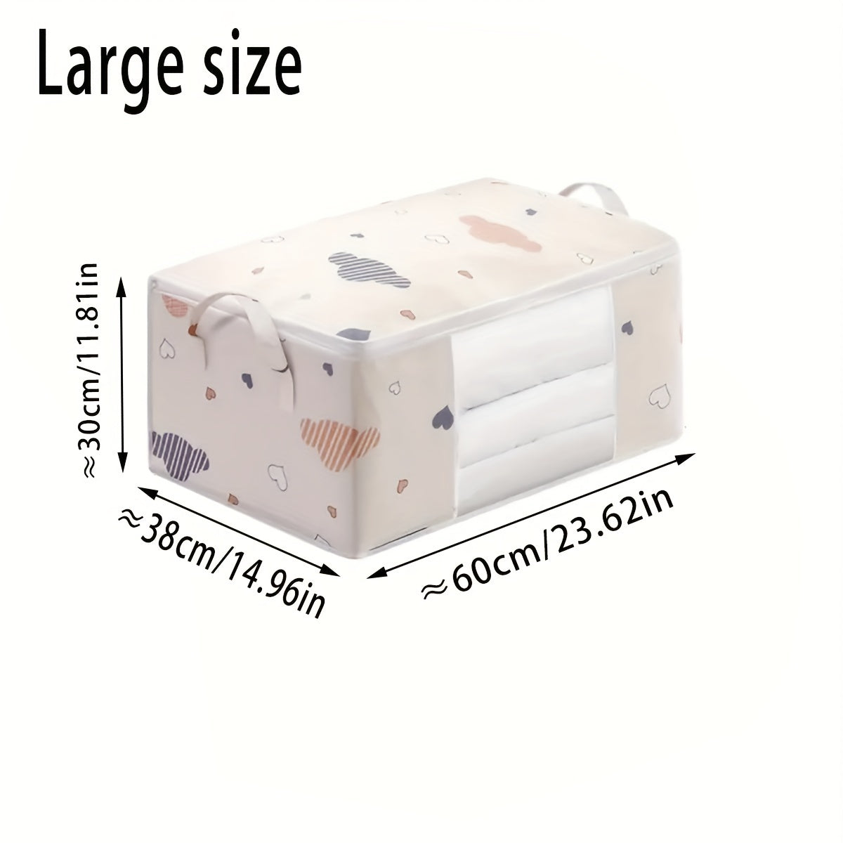 Large Capacity Quilt Storage Bag with Clear Window Foldable Portable Clothes Organizer