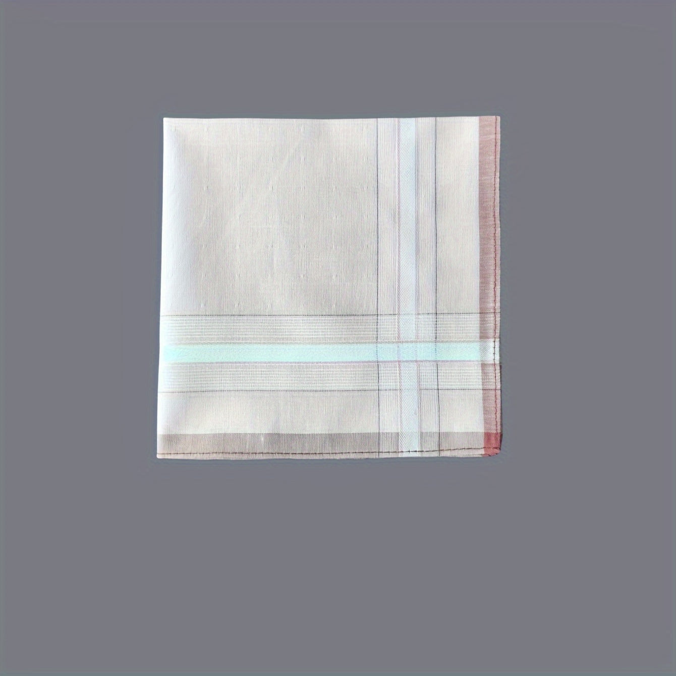 Set of 6 Soft Cotton Handkerchiefs 29cm Stylish Striped Pattern Absorbent