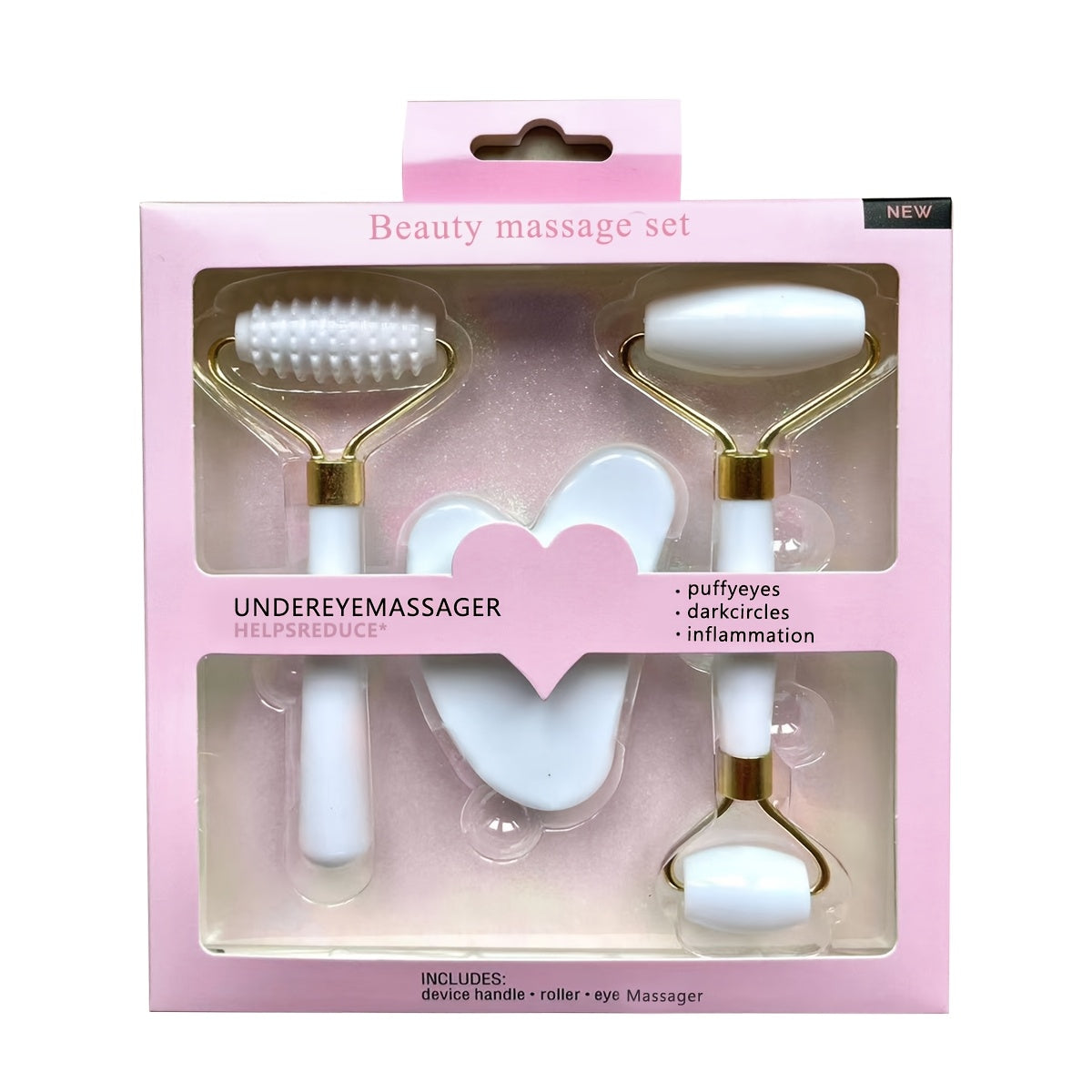 3-компонентный смоляной массажер для лица, тела, шеи и глаз; включает в себя доску для гуаша для ухода за кожей против морщин.