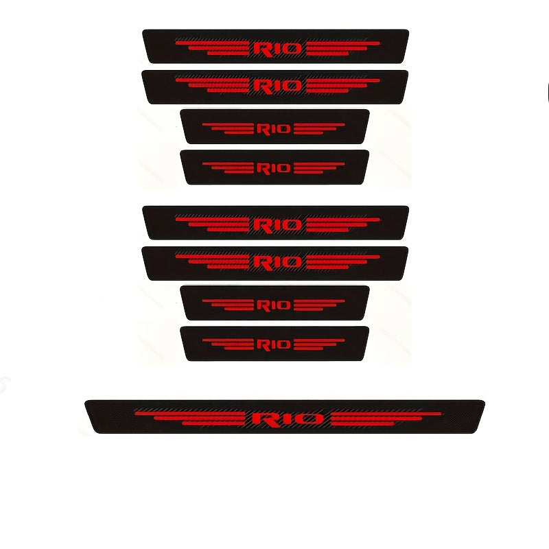 Car Door Sill Protector PVC Carbon Fiber Look Anti-Scratch Pedal Cover Guard