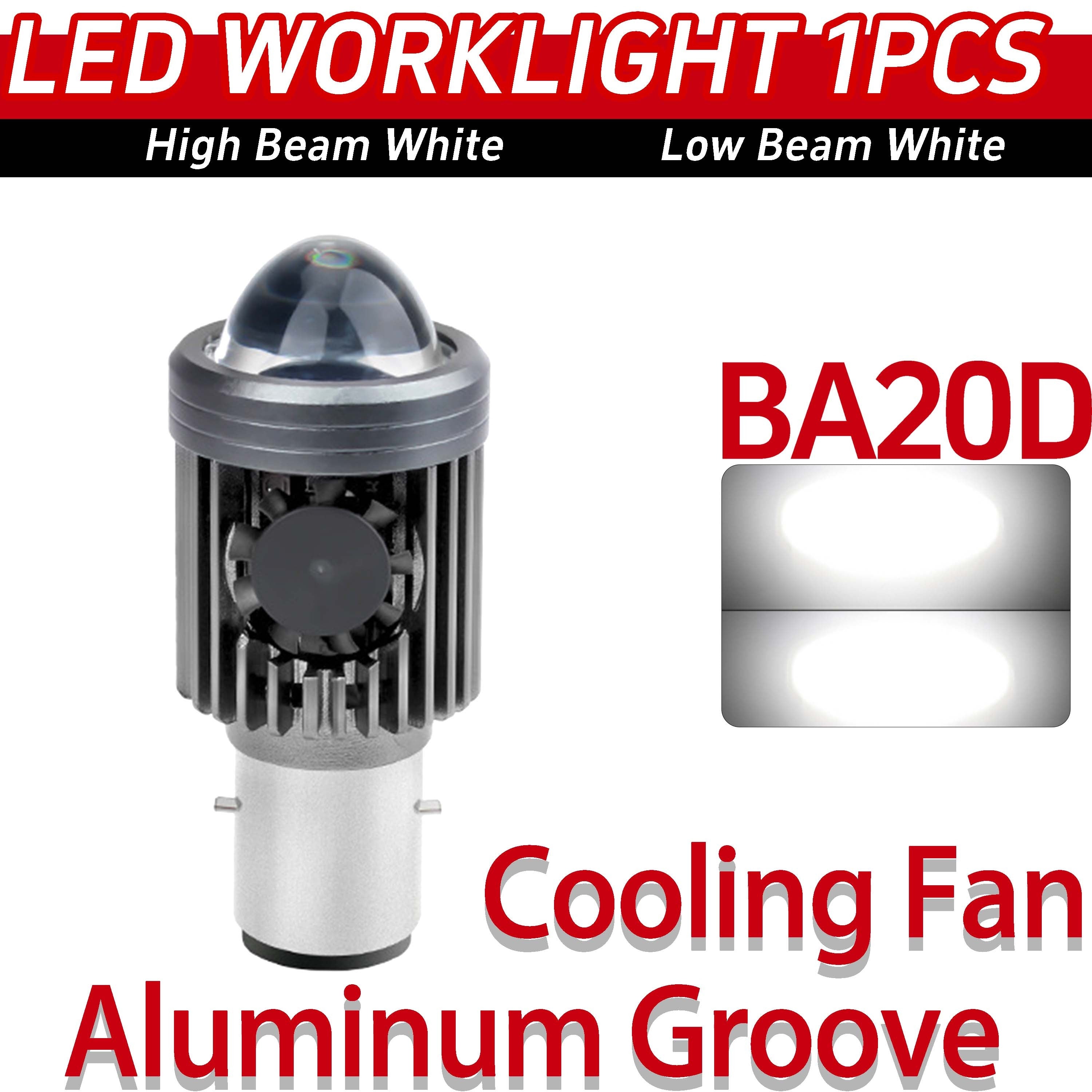 Motorcycle LED Bulb H4 H6 BA20D P15D 6000LM White Yellow Hi Lo Beam