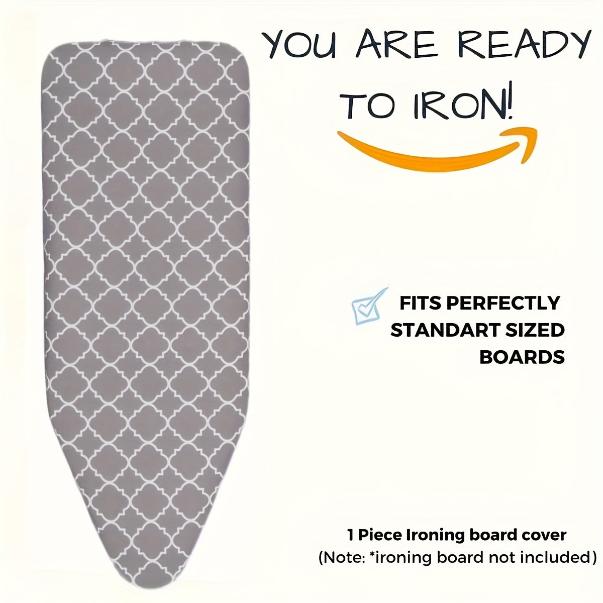 Ironing Board Cover Gray Grid 4-Layer Durable Fabric Steam-Reflective