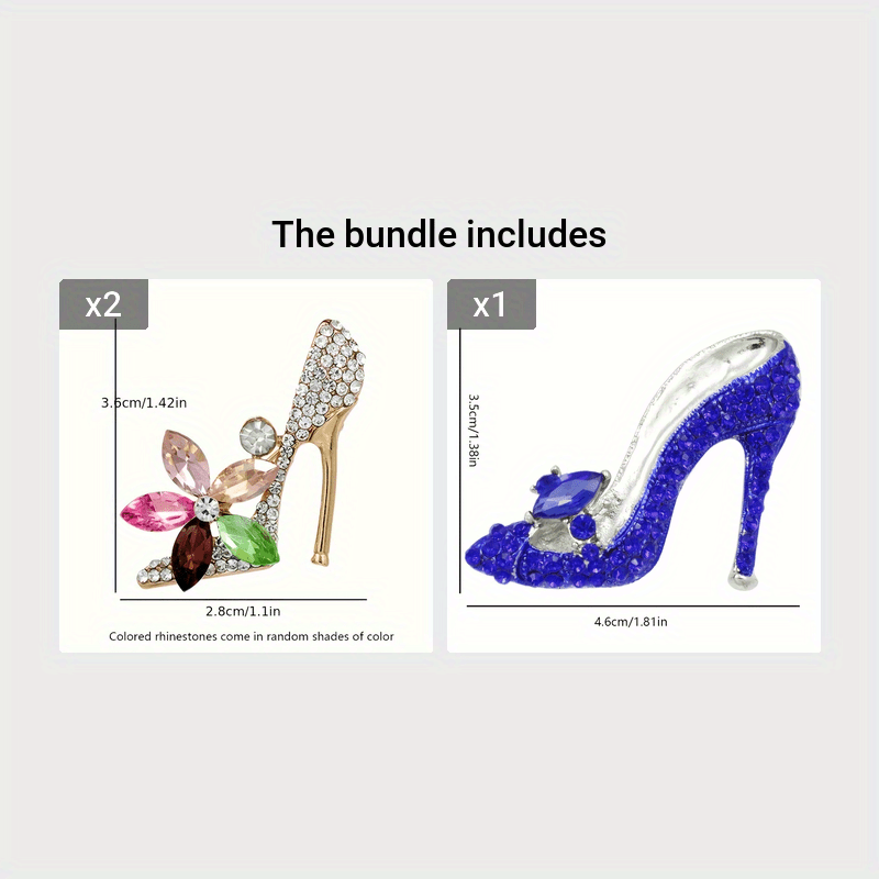 Rhinestone-Studded High Heel Brooch Pin with Sparkling Finish for Women