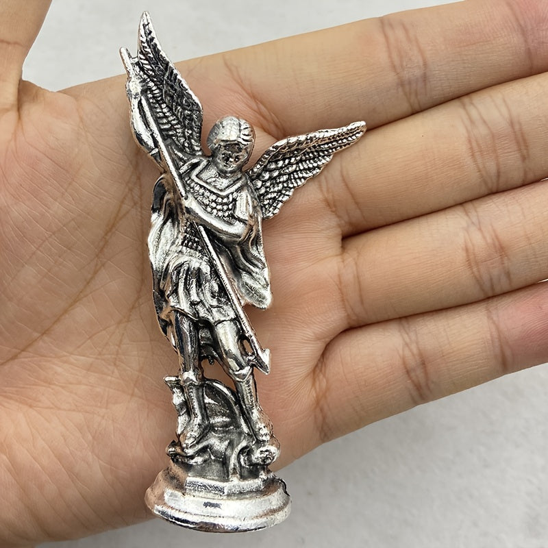 Zinc Alloy Saint Michael Archangel Figurine for Home Decor Tabletop Display