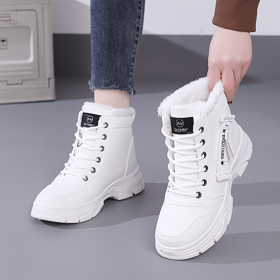 Women's Winter Insulated Military Snow Boots High-Top Ankle Support