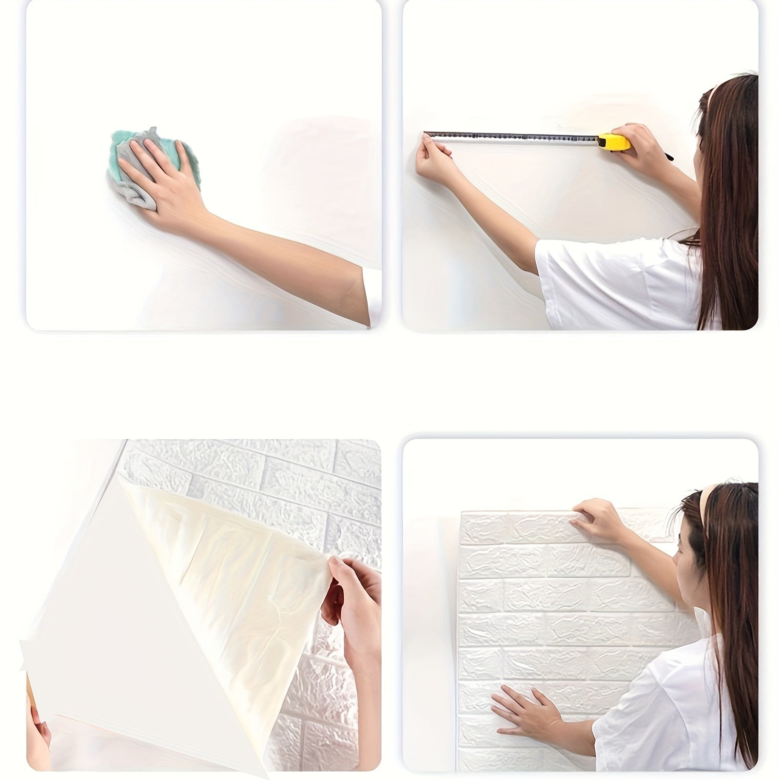 Foam Brick Wallpaper Sticker Self-Adhesive Waterproof 50cm x 5m Indoor Decor