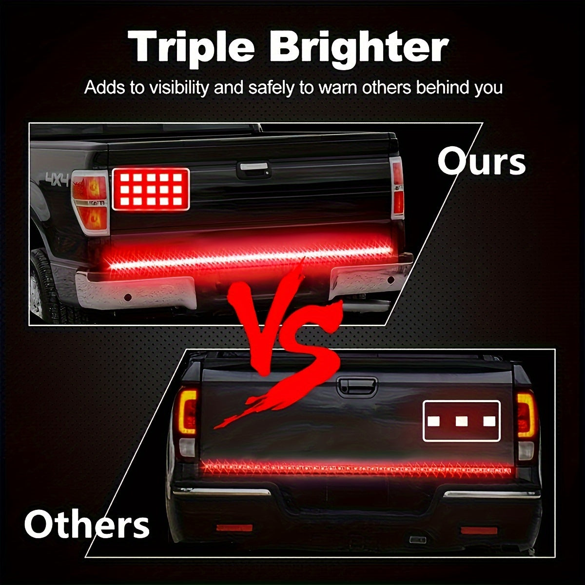 152.4cm LED Arrow Light Strip for Trucks Red and Yellow Turn Signal