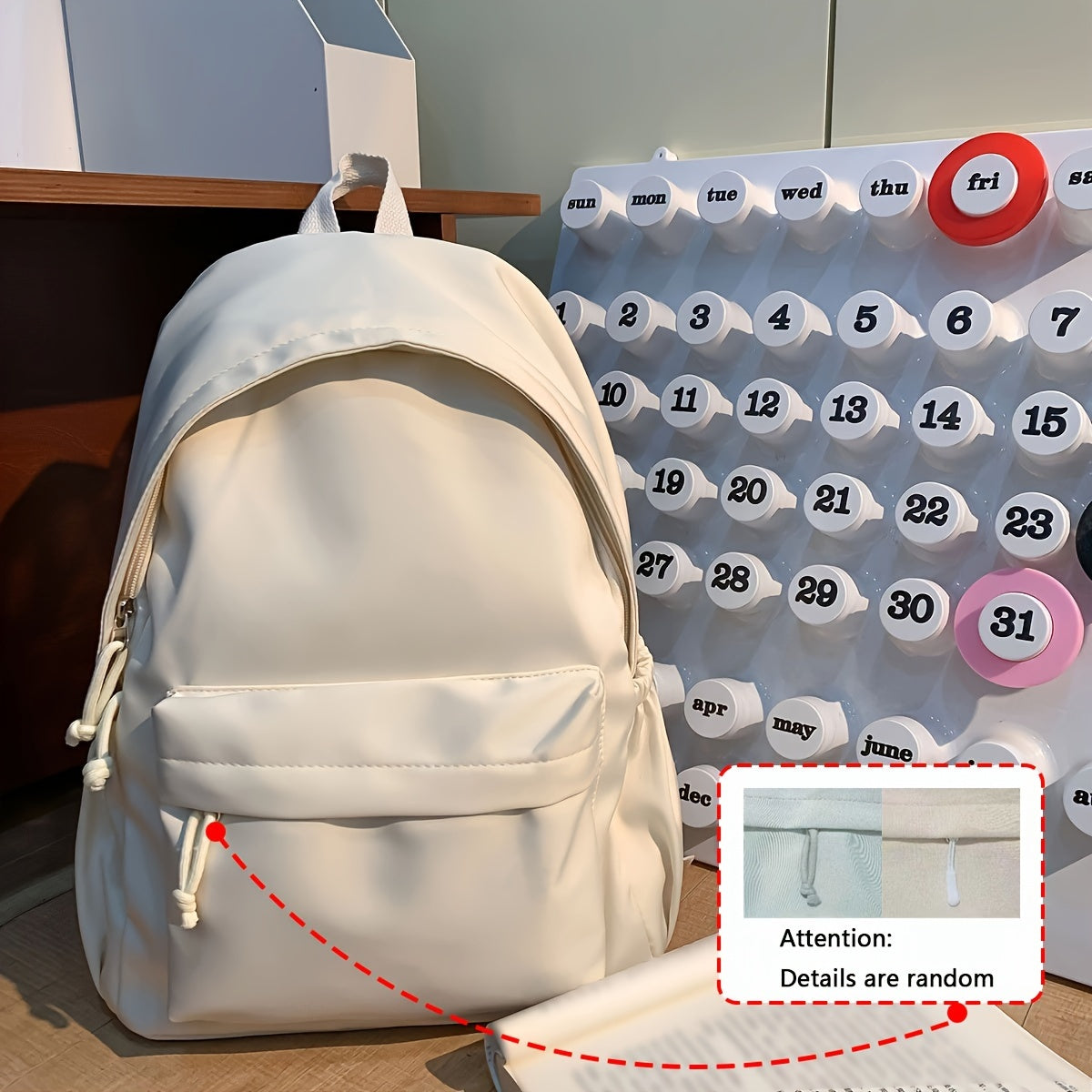 Lightweight Casual Backpack for High School Students Nylon Zipper Closure Black