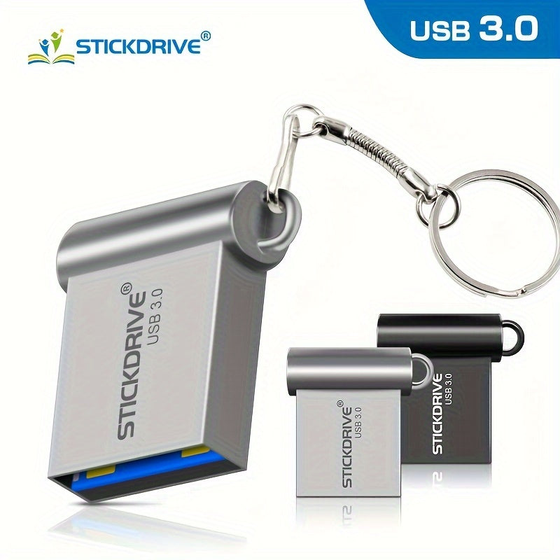 STICKDRIVE MINI USB 3.0 Flesh xotira qurilmasi kalit halqasi uchun turli o'lchamlarda.