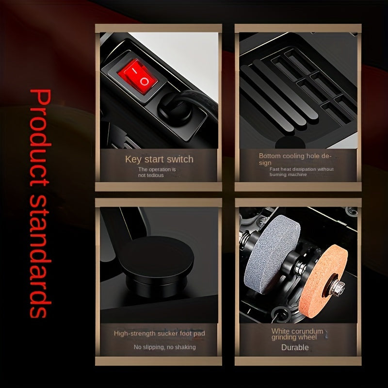 Electric Knife Sharpener, 15-Degree Bevel, Multifunctional Kitchen Tool