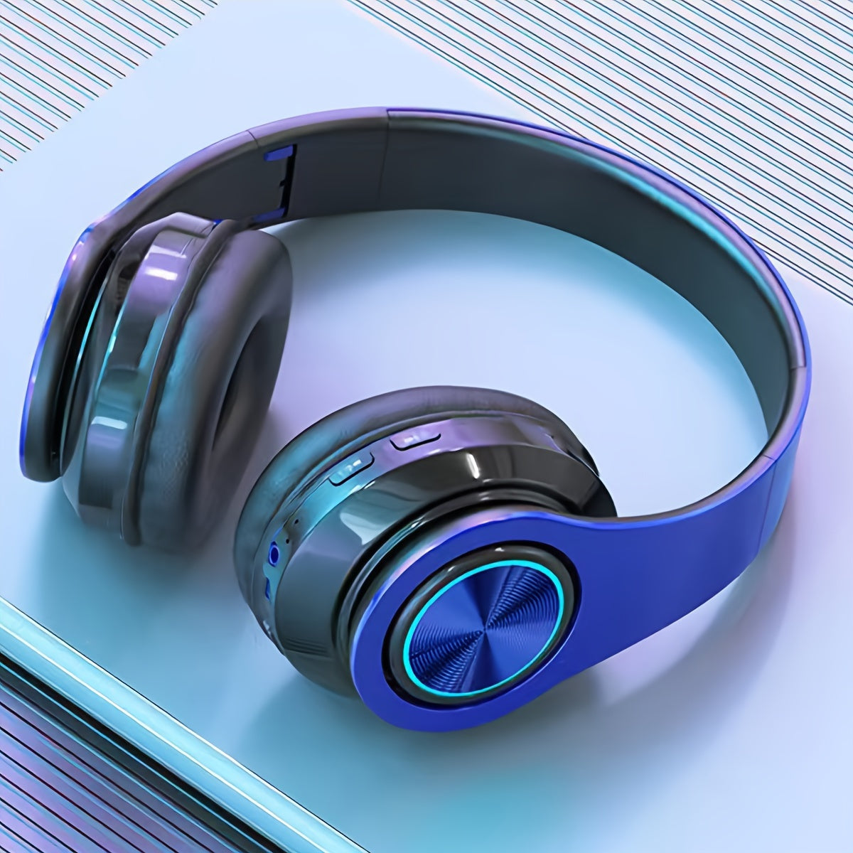 Wireless Luminous Anime Theme Earphones with 3.5mm Jack Condenser Mic Volume Control USB Type-C Charging for Exercise