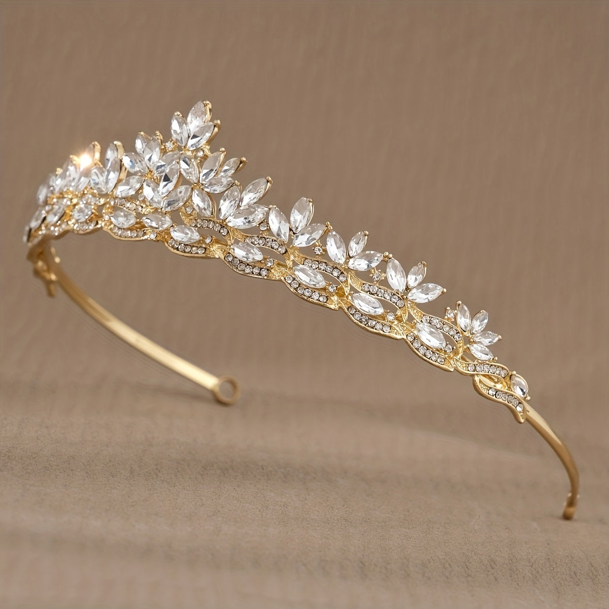 Corona de tiara nupcial con cristales de marquise para boda y ocasión especial