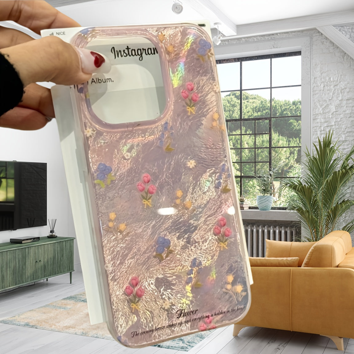 Pink Floral Gauze Phone Case for iPhone 16 Pro Max and Other Models