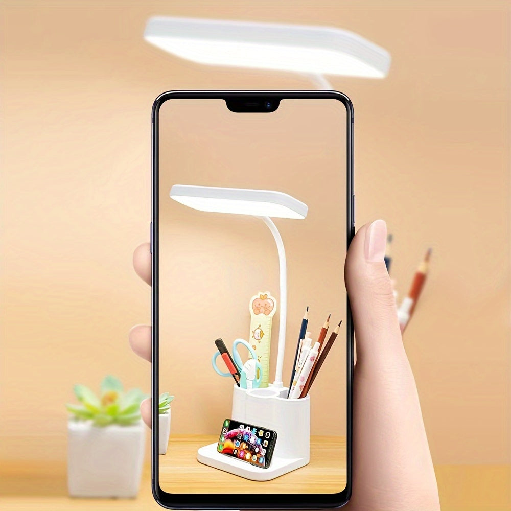 Rechargeable LED Desk Lamp with Adjustable Light and USB Charging