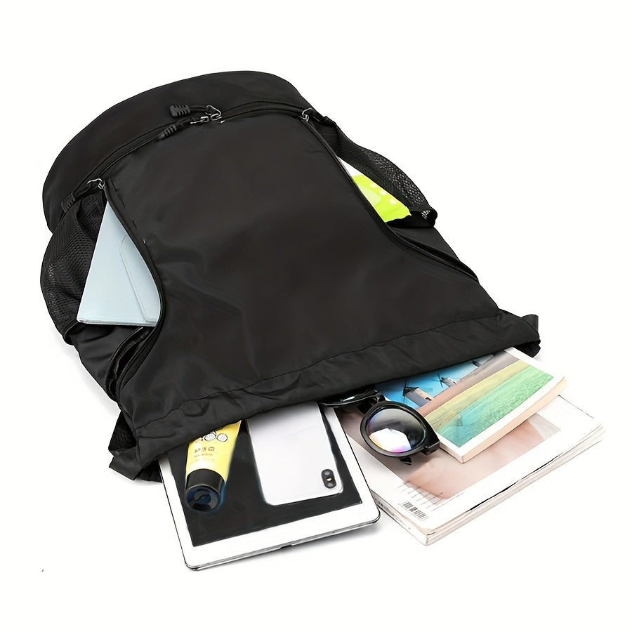 Sports Yoga Fitness Drawstring Backpack Large Capacity Wet Dry Separation Black Blue Green