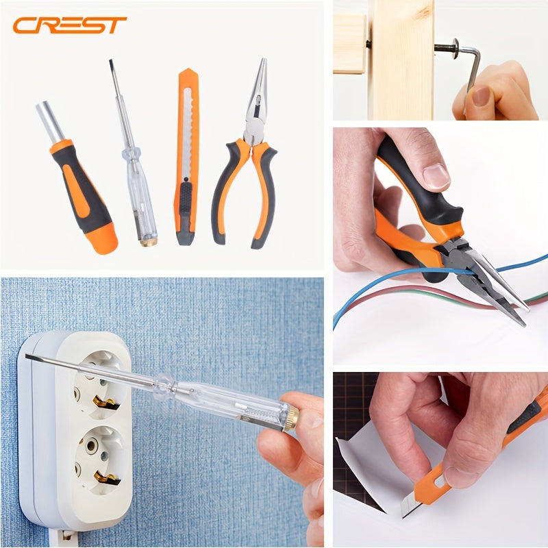 23-Piece Household Hand Tool Set with Screwdrivers Pliers and Storage Case for DIY Repairs