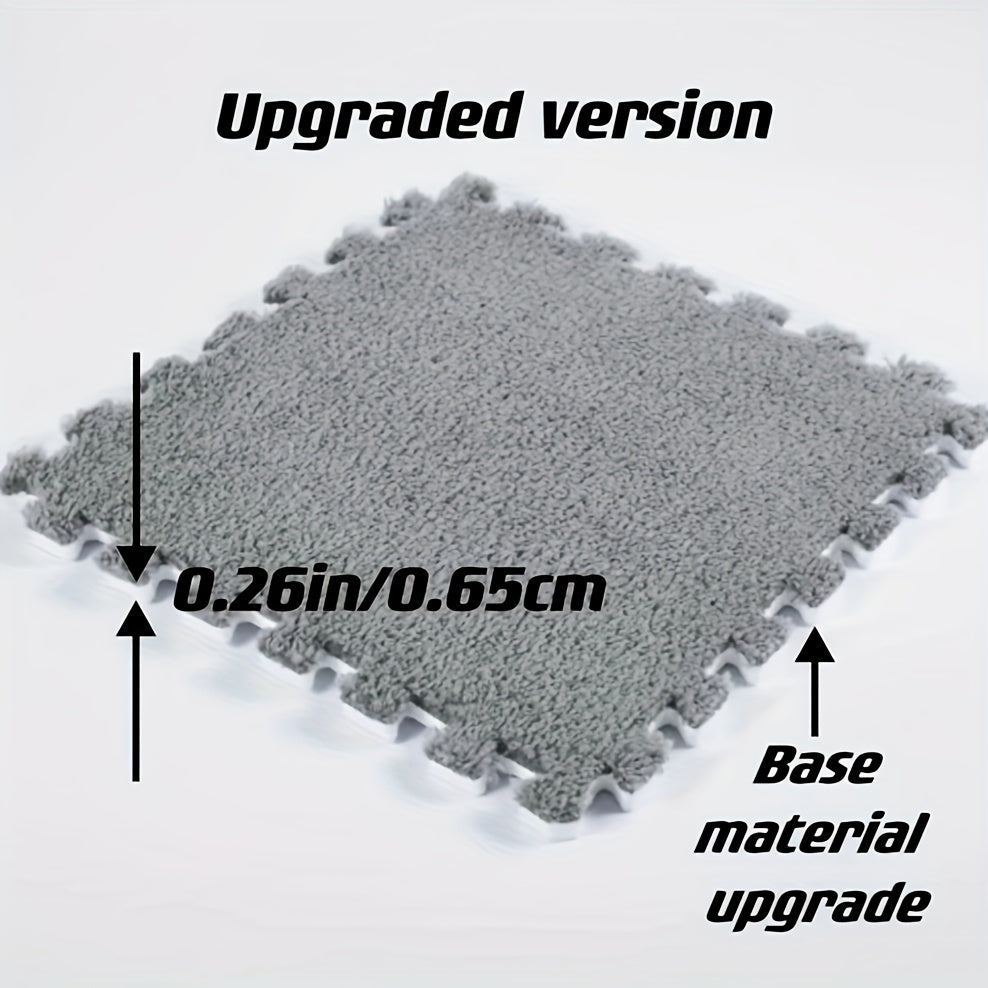 Alfombra de felpa para suelo, 24 piezas, acogedora, a medida para dormitorio y sala de estar