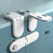 Safety Drawer Lock with Right Angle Lock for Cabinets and Refrigerator Doors