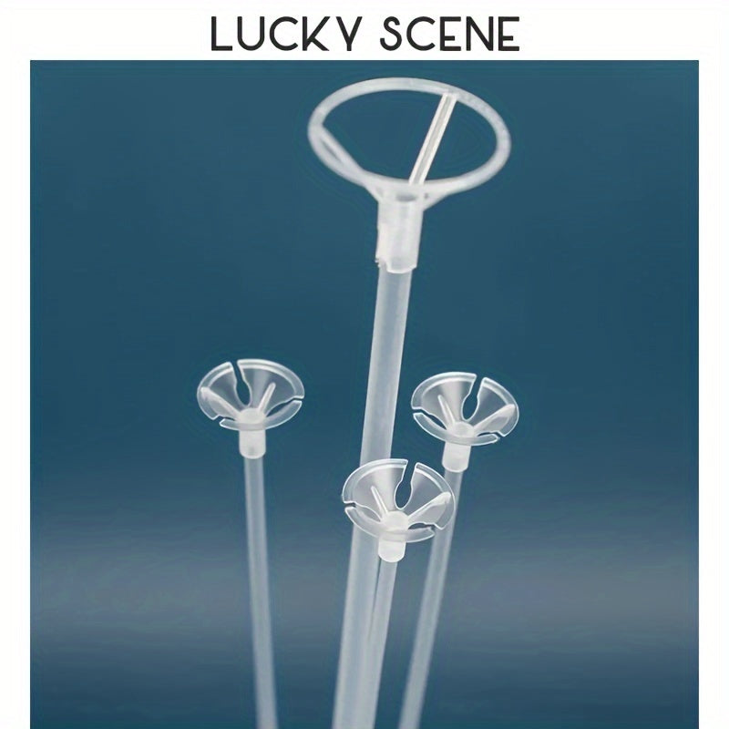 Kit de soporte para guirnalda de globos con soportes para columnas de globos transparentes de 7 cabezas, reutilizable para decoraciones de fiestas, bodas y cumpleaños