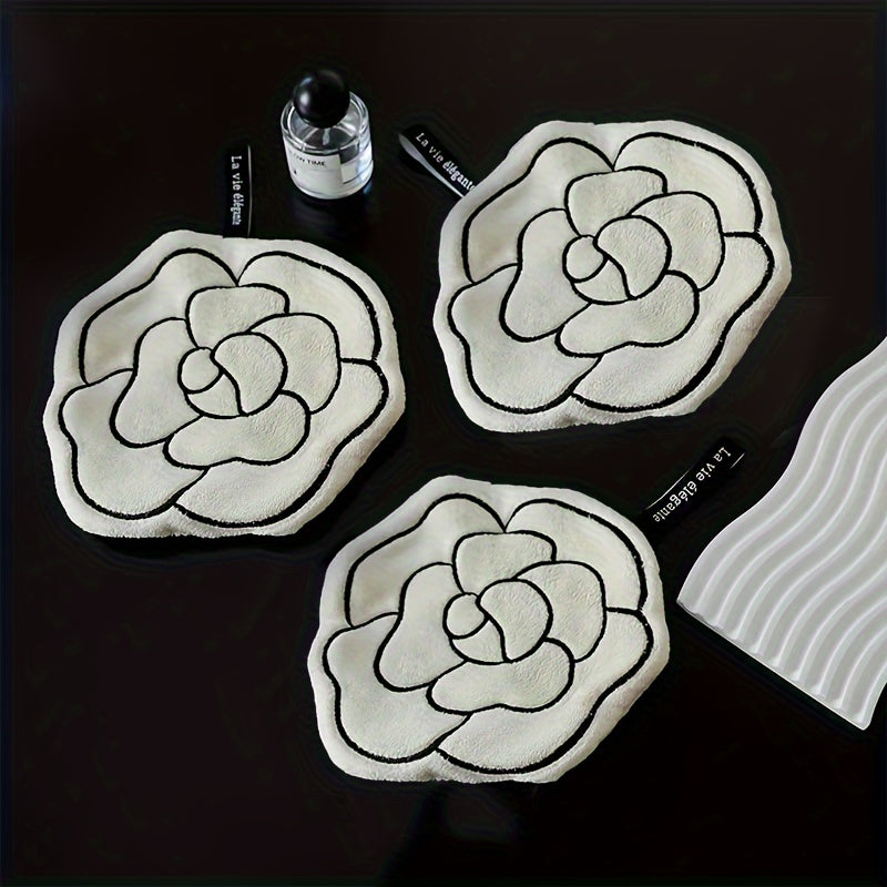 Set of 3 Absorbent Cotton Hand Towels for Home, Kitchen, Bathroom, Travel