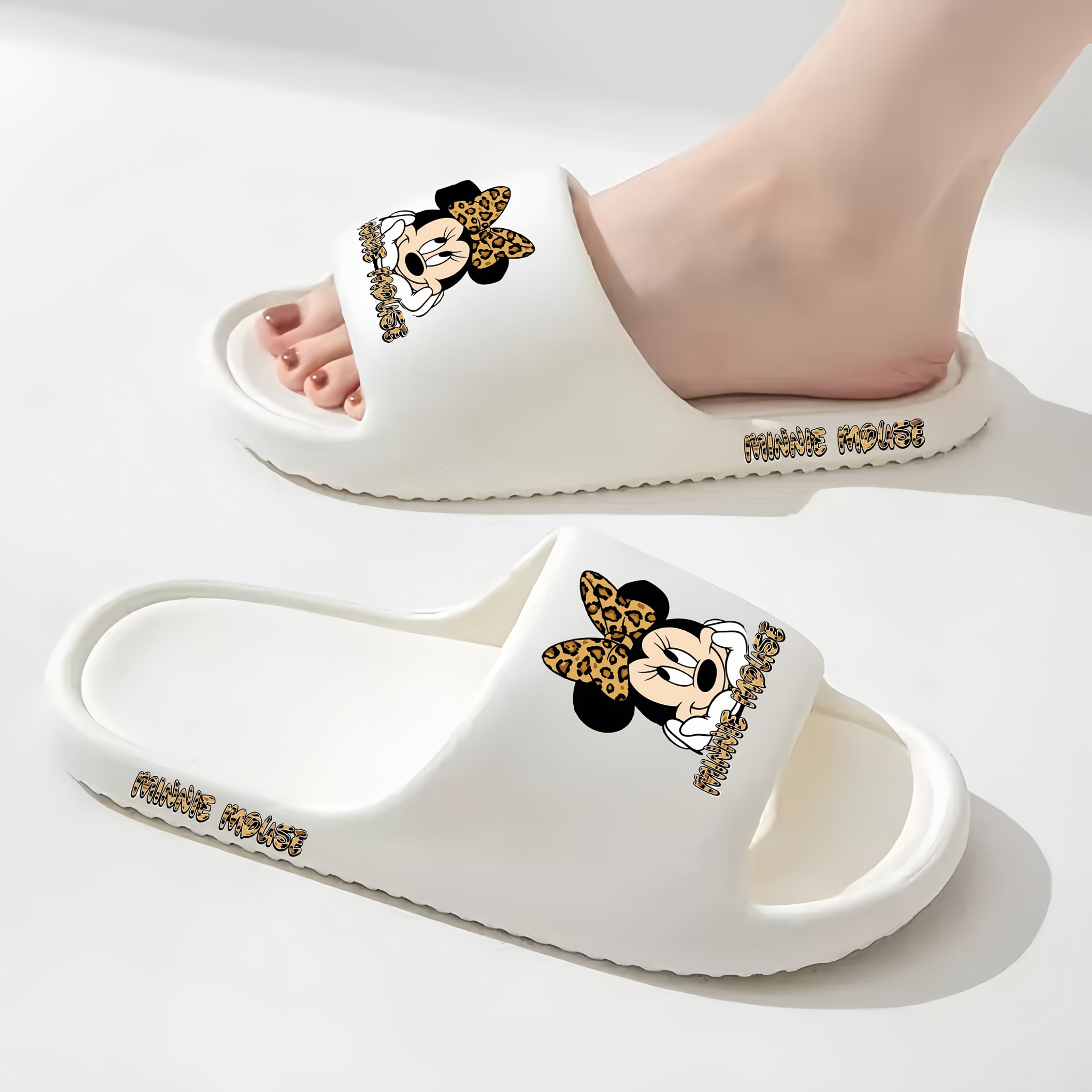 Женские EVA шлепанцы с нескользящей леопардовой расцветкой, летние домашние тапочки