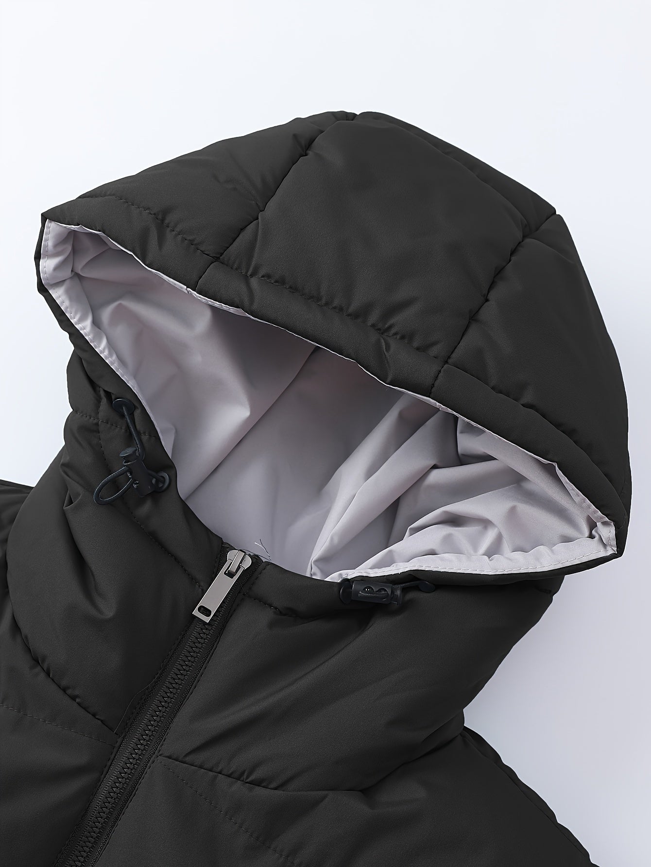 Erkaklar uchun tasodifiy kapüşonli puff vest, cho'ntaklari bilan, kuz/qish ochiq havoda kiyish uchun mukammal.