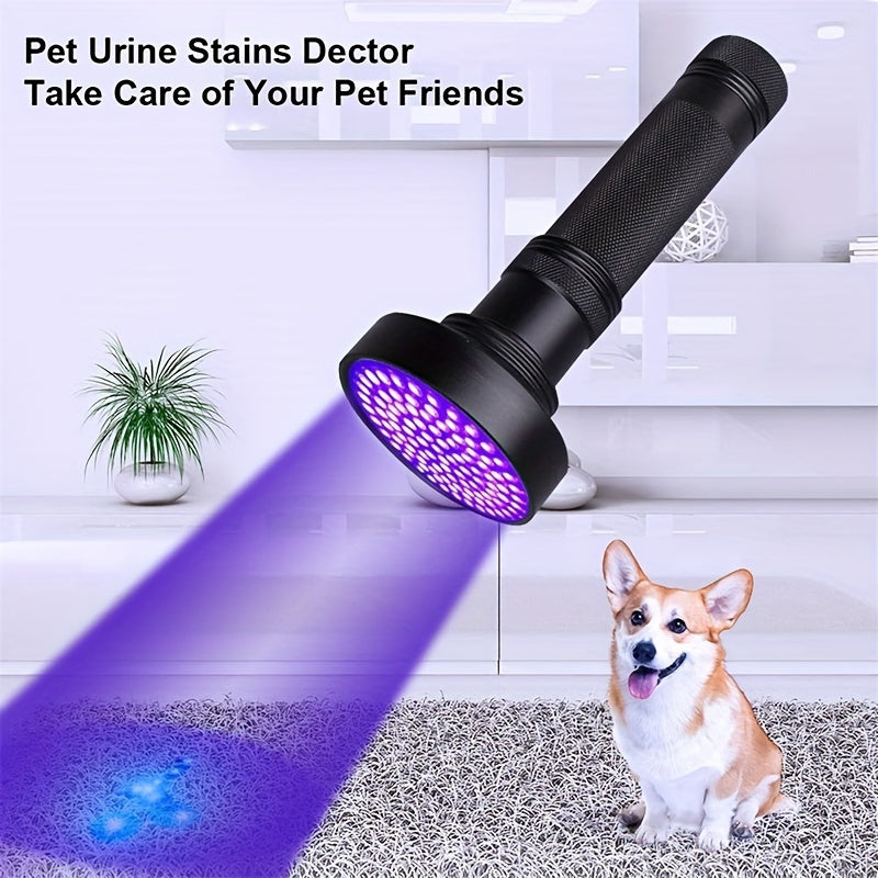 UV Blacklight Flashlight UV395nm Ultraviolet LED with Metal Body, Battery Powered, 21/51/100 LEDs